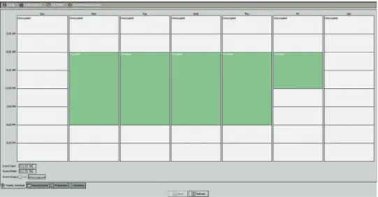Figure 39.  Occupied period (in green) on a supervisory controller. 