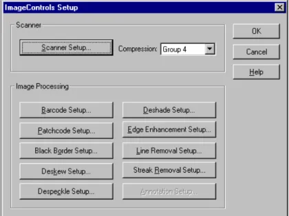 Figure A-16: Image Controls Setup Dialog Box  
