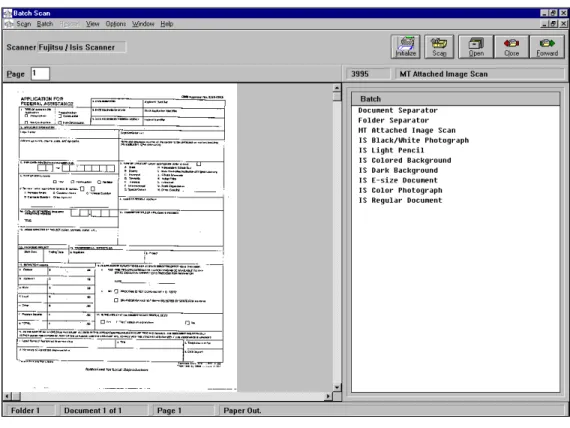 Figure A-18: Batch Scan Window with Scanned Document  