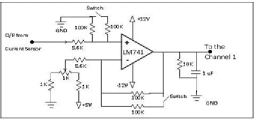 Fig.04.  Conditioning circuit for the current sensor  