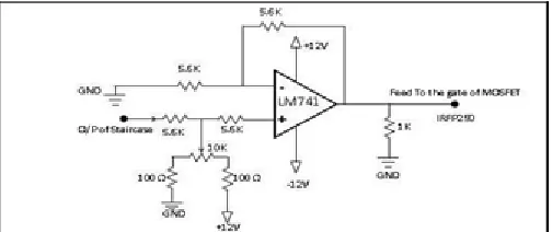 Figure 23 shows the output of the amplifier stage of the stair case generator. If the switch 03 remains open the gain will be higher and the step size will be bigger