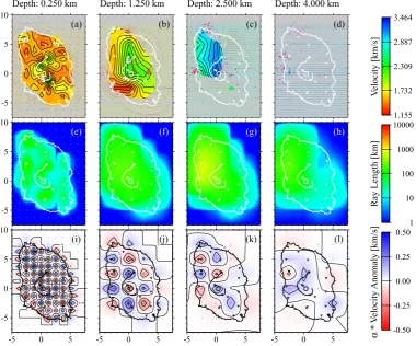 Fig. 8. P-wave velocity after the simultaneous inversion using traveltime and gravity data