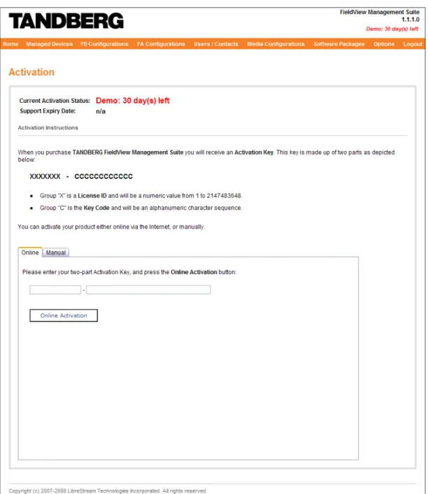 Figure 5 - Online Activation