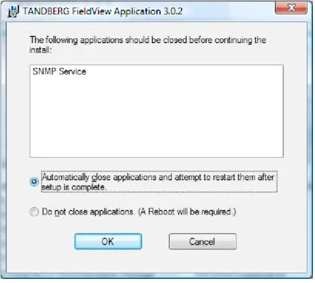Figure 7 - SNMP Warning During FA Setup