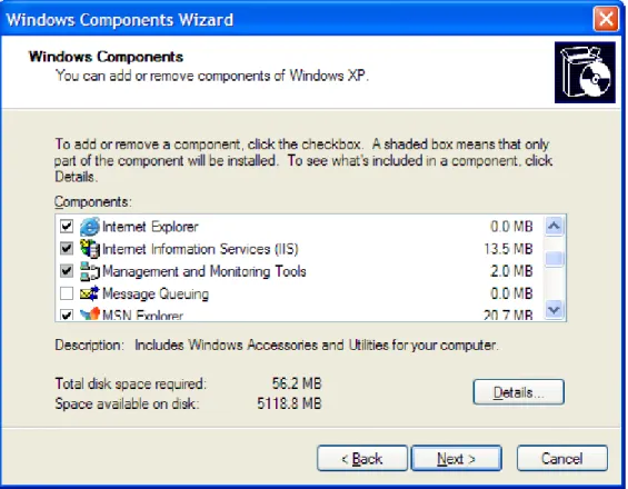 Figure 8 - Windows Components Wizard