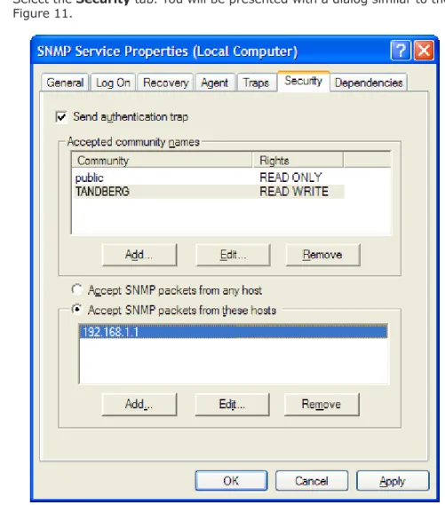 Figure 11 - SNMP Service Security Options