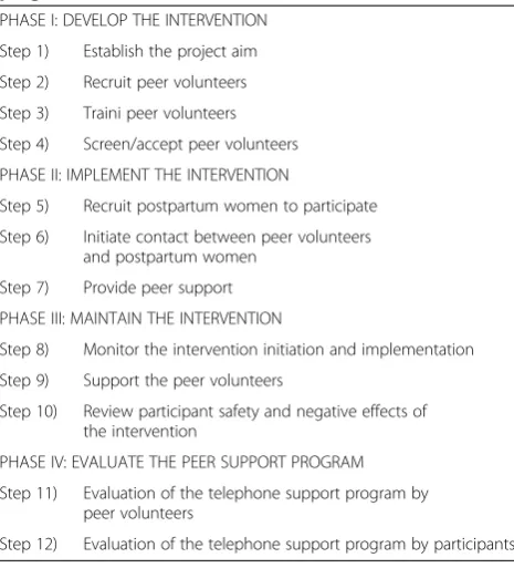 Table 1 Description of the four phases of a peer supportprogram