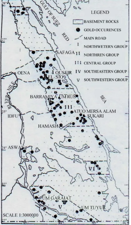 Table 3. Recent active gold projects in Egypt. El Sukkary and Hamash gold areas information [27]