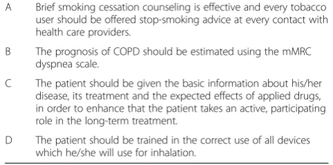 Table 1 Key recommendations for COPD management