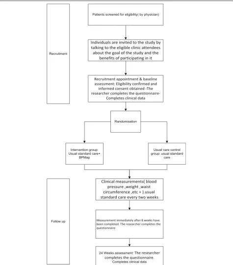 Fig. 1 The procedure of the study evaluating the impact of the Blood Pressure Management Application (BPMAP)