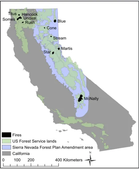 Figure 1.  Fires used in this study.  