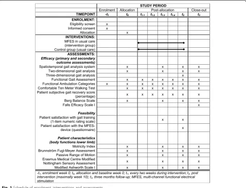 Fig. 1 Schedule of enrolment, interventions and assessments