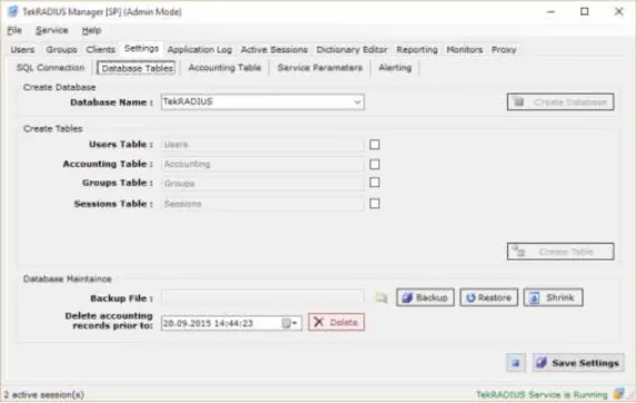 Figure 2 - Database Tables Configuration 