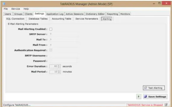 Figure 5 - Alerting Configuration 