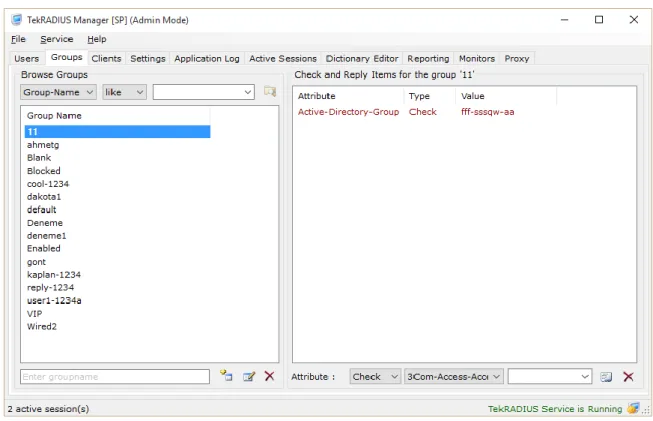 Figure 7 - Groups Tab 
