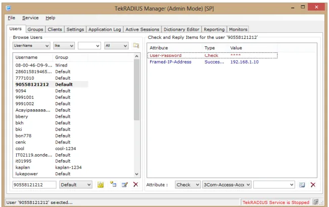 Figure 8 - Users Tab 