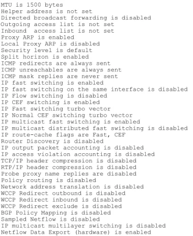 Table 8: show ip interface Field Descriptions