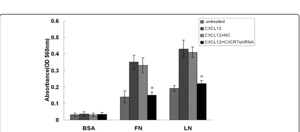 Figure 4 silencing of CXCR7 inhibits CXCL12 induced enhancement on SMMC-7721 cells invasion in vitro