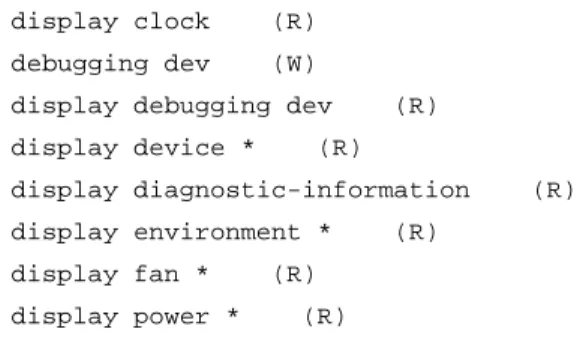 Table 8 Command output (display role feature name aaa) 