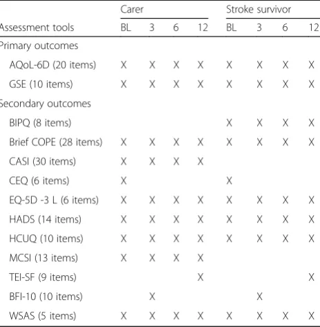 Table 2 Primary and secondary outcome assessments and timepoints for SCOHP