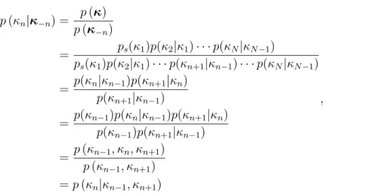 Figure 2.1: Graphical model of the correlation structure of a first order Markov chain.