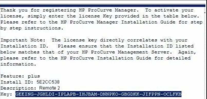 Figure 6. Sample E-mail message with PCMplus License key