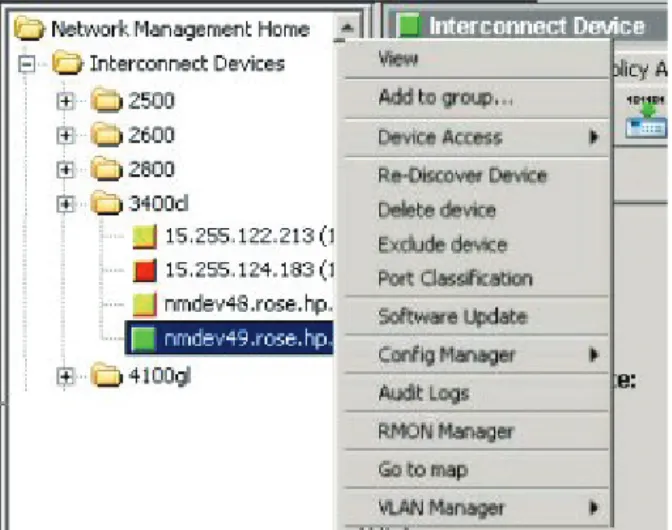 Figure 7. Example of PCM Navigation tree, right-click menu