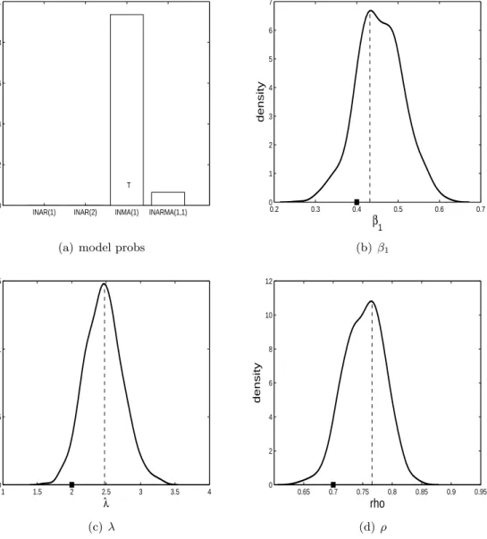 Figure 10: Results for when the ZIP INMA(1) is the true model (test dataset 2).