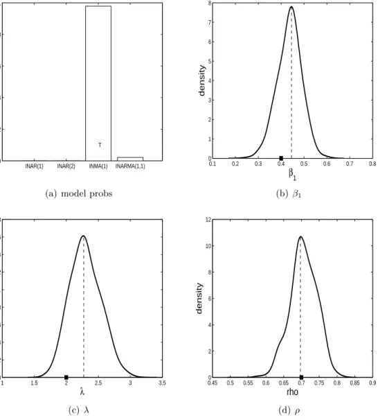 Figure 11: Results for when the ZIP INMA(1) is the true model (test dataset 3).