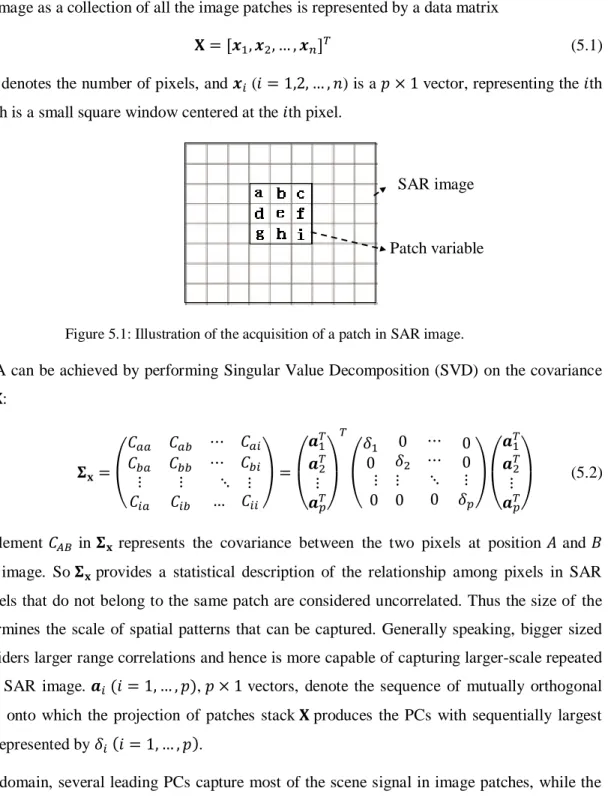 Figure 5.1: Illustration of the acquisition of a patch in SAR image. 