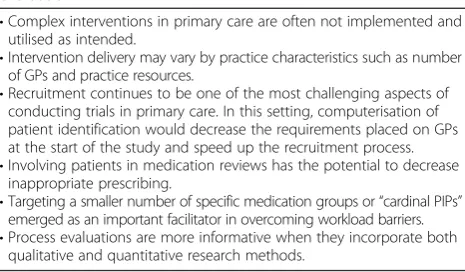 Table 4 Insights/key messages from the OPTI-SCRIPT processevaluation