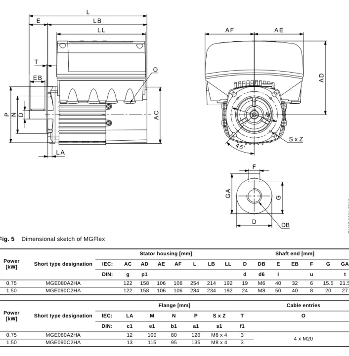 Fig. 5 Dimensional sketch of MGFlex