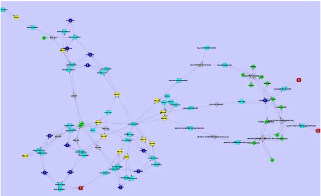 Figure 4.10 The integrated pathways containing significant predecessor re- re-actions