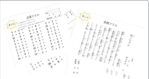 Fig. 3 Sample Simple Calculation and Reading Aloud (SCRA) cognitive intervention worksheets that will be given to the participants randomlyassigned to the experimental group