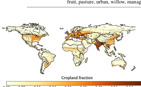 Figure 2. Distribution of 2005 GCAM croplands at the region/AEZscale. The algorithm presented in this paper downscales these pat-terns to a gridded scale (Figs