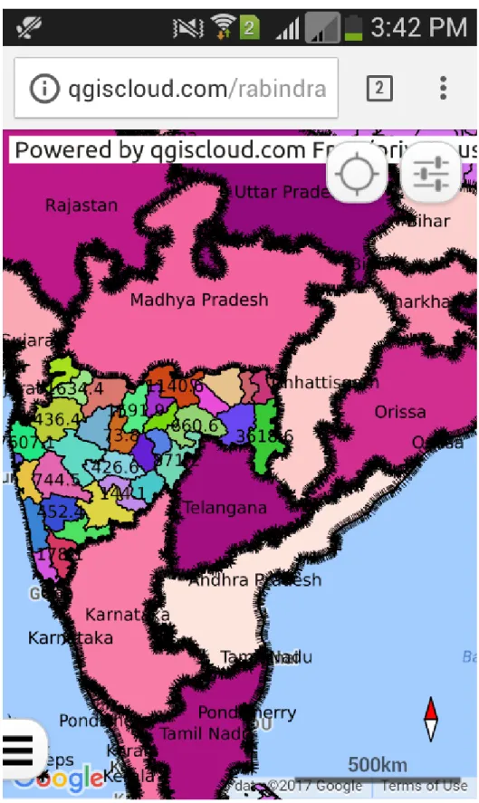 Fig. 9 Overlay operation on mobile client environment in QGIS cloud [2].