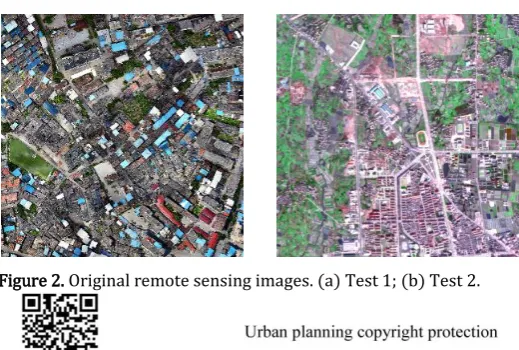 Figure 2. Original remote sensing images. (a) Test 1; (b) Test 2. 