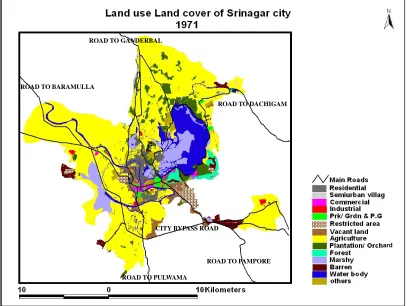 Table 1. Land use land cover of Srinagar city (1971 and 2008). 