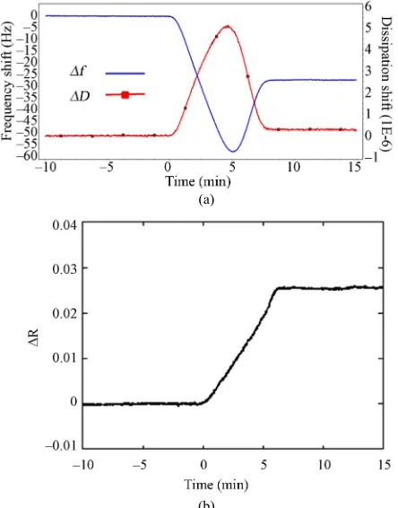 Figure S2. (a) QCM-D results (frequency shift and dissipa-tion shift as functions of time) from experiments where a negatively charged bilayer (POPC:POPS (3:1)) was exposed to NP-HI of different concentrations (45 (x10), 5.6 (x80) and 1.1 (x400) μg/ml)