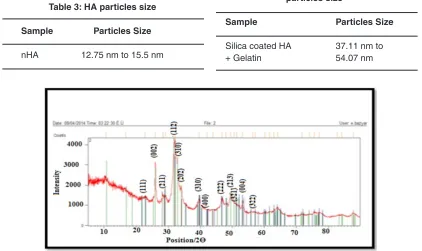 Table 4: Silica coated HA+ Gelatin particles size