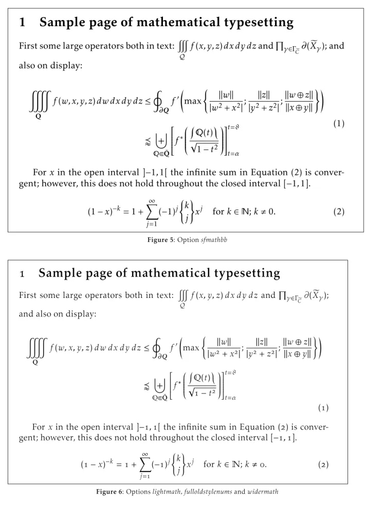 Figure 5: Option sfmathbb