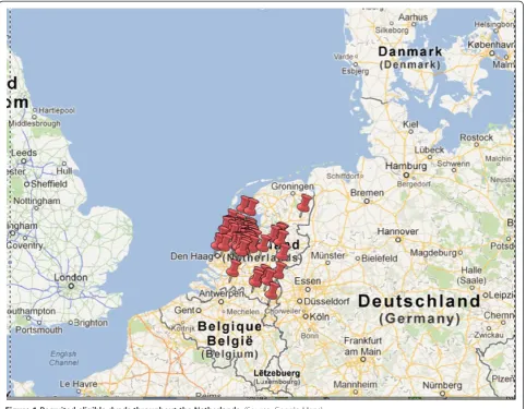 Figure 1 Recruited eligible dyads throughout the Netherlands. (Source: Google Maps).