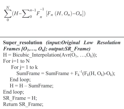 Figure 2 shows a comparison using bicubic interpolationand the super-resolution algorithm to generate a high-resolution frame