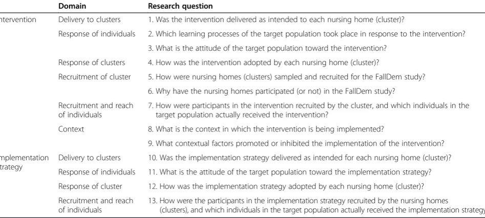 Figure 1 Domains of process evaluation.
