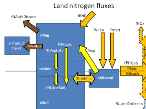 Figure 7. Requested tier-1 and tier-2 variables representing landnitrogen pools.