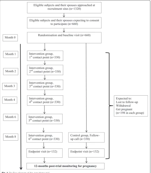 Fig. 1 The flow diagram of the Jom Mama trial