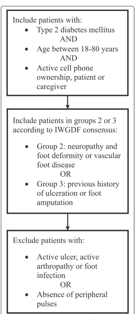 Fig. 1 Process of screening evaluation. Legend: description of theinclusion and exclusion criteria of the study and screening process.IWGDF: International Working Group on the Diabetic Foot