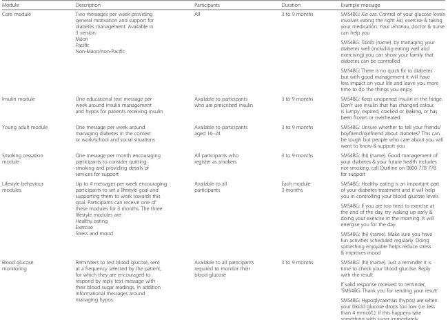 Table 1 Description of SMS4BG modules