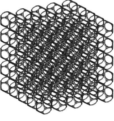 Figure 7: The bulk structure resulting from the repeating unit cell, as shown in Figure 5E of 