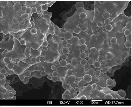Figure 9: The rough as grown surface produced by the electron beam melting process is 